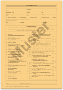 Anmeldeformular - Anamnese (DIN A4 - orange) 1007024502