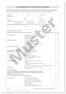 Anmeldeformular - Anamnese (DIN A4 - vorhandene Erkrankungen) 1007024504
