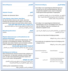 Einwilligungserklärung "Extraktionen" - deutsch-arabisch 1007024415
